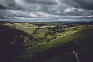 Landscape from the top of Malham Cove in Yorkshire