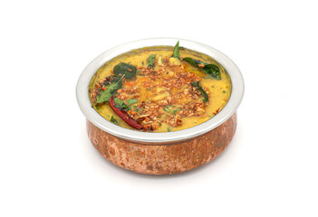 Indian food in brass bowl