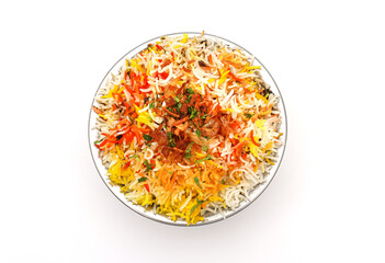 Indian food in brass bowl