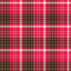 Seamless pattern in brown and bright pink colors for plaid, fabric, textile, clothes, tablecloth and other things. Vector image.