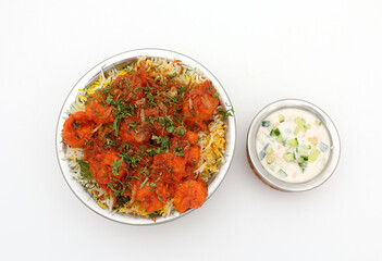 Indian food in brass bowl