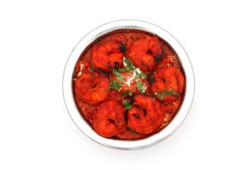 Indian food in brass bowl