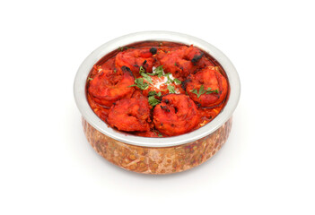 Indian food in brass bowl