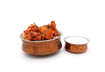 Indian food in brass bowl