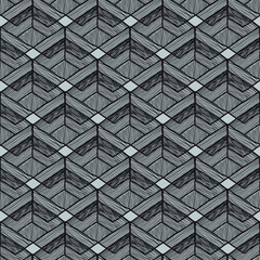 Seamless vector pattern in geometric ornamental style drawn by hand