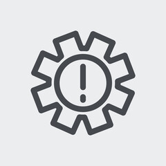 Alert icon isolated on background. Gear symbol modern, simple, vector, icon for website design, mobile app, ui. Vector Illustration