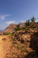 Atlas mountains located in north africa and this is tikjda located in Algeria , Landscape view of national park Tikjda in Bouira Algeria