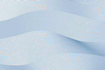 Fototapeta na wymiar Abstract background pattern made with repeated lines in wave abstraction. Simple, modern, creative geometric vector art in blue color.