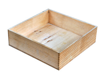 wooden box isolated on white background