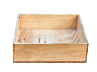 wooden box isolated on white