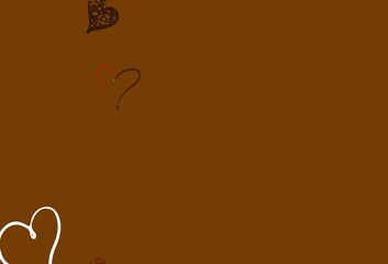 Light Orange vector texture with lovely hearts.