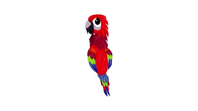 Red parrot icon animation