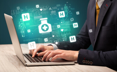 hand browsing on the internet for medical issues