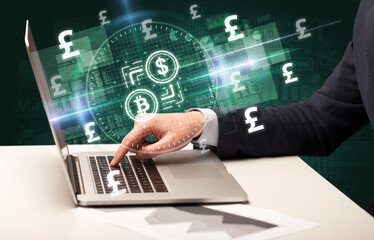business hand working in stock market