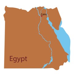 Map of Egypt. The capital of Egypt is Cairo