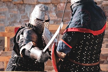 Fighting knights at the historic festival