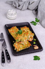 Vegetable casserole with shrimp