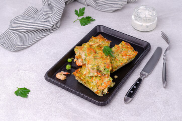 Vegetable casserole with shrimp