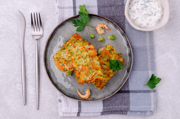 Vegetable casserole with shrimp
