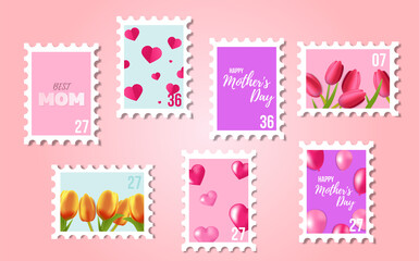 A set of postage stamps for Mother's day.