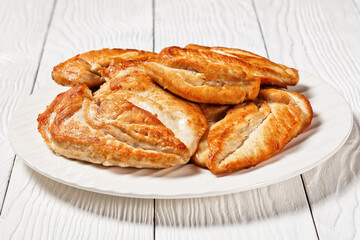 Roast Chicken breasts on a plate, top view