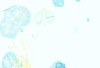 Light Blue, Yellow vector elegant background with flowers.