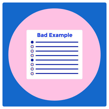 Vector Illustration For Bad Example List EPS10