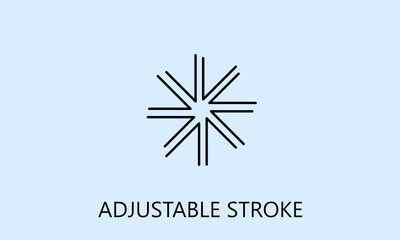 minimalistic shine icon, logo or symbol with fully ajustable strokes