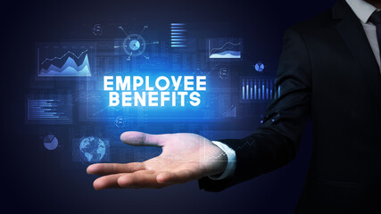 Hand of Businessman holding motivational message