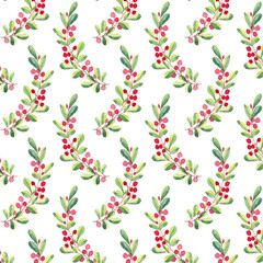 Watercolor Christmas Floral Pattern