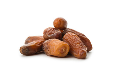 Piles of dates isolated on white