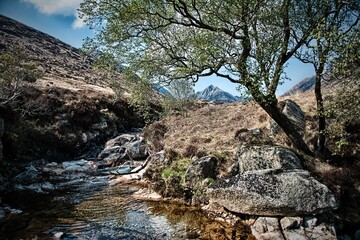 rocks in the mountains scotland landscape