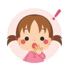 疑問を投げかけている可愛い小さな女の子のイラスト Wall Mural ぽこたぽこ 疑問を投げかけている可愛い小さな女の子のイラスト Wall Mural ぽこたぽこ