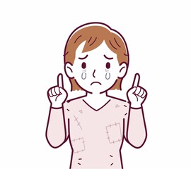 Obraz premium ボロボロの服の人