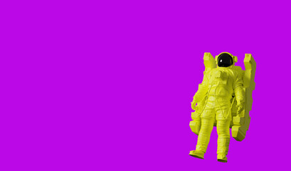 Astronaut pop art poster background.