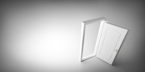 Wide open door. Faith, hope and option for future success