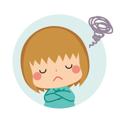 疑問を投げかけている可愛い小さな女の子のイラスト Wall Mural ぽこたぽこ 疑問を投げかけている可愛い小さな女の子のイラスト Wall Mural ぽこたぽこ