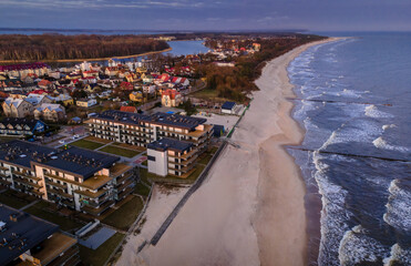 Dziwn&oacute;w 04/17/2021 Beach on the Baltic Sea near Dziwn&oacute;w, north-western Poland