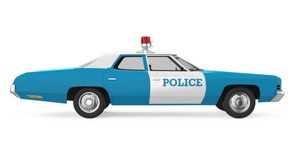 Vintage Police Car Isolated