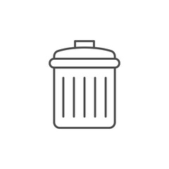 Garbage bin line outline icon