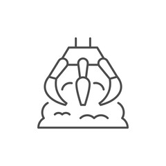 Robotic claw line outline icon