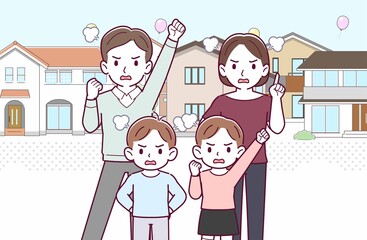 若い夫婦と2人の子供