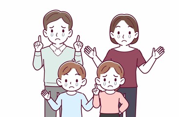 若い夫婦と2人の子供