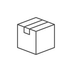 Cardboard box line outline icon