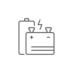 Battery and accumulator line outline icon