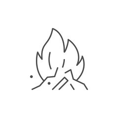 Garbage burning line outline icon