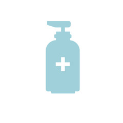 Disinfection. Hand sanitizer bottle icon, washing gel. Vector illustrationDisinfection. Hand sanitizer bottle icon, washing gel. Vector illustration	
