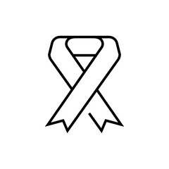 Ribbon icon. World Aids Day vector illustration. Isolated contour of orthopedics diseases on white background. Editable stroke