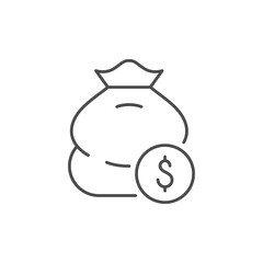 Garbage payment line outline icon