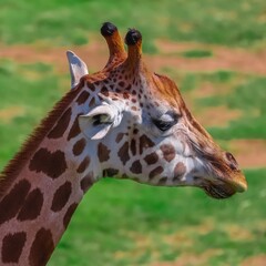 Giraffe big eyes long neck on a sunny Sydney Afternoon Australia